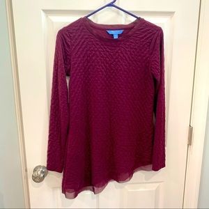 Simply Vera Vera Wang‎ red long sleeve blouse SM